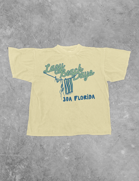 Lazy Beach Days, 30A Summer BC Boxy Cotton T-Shirt