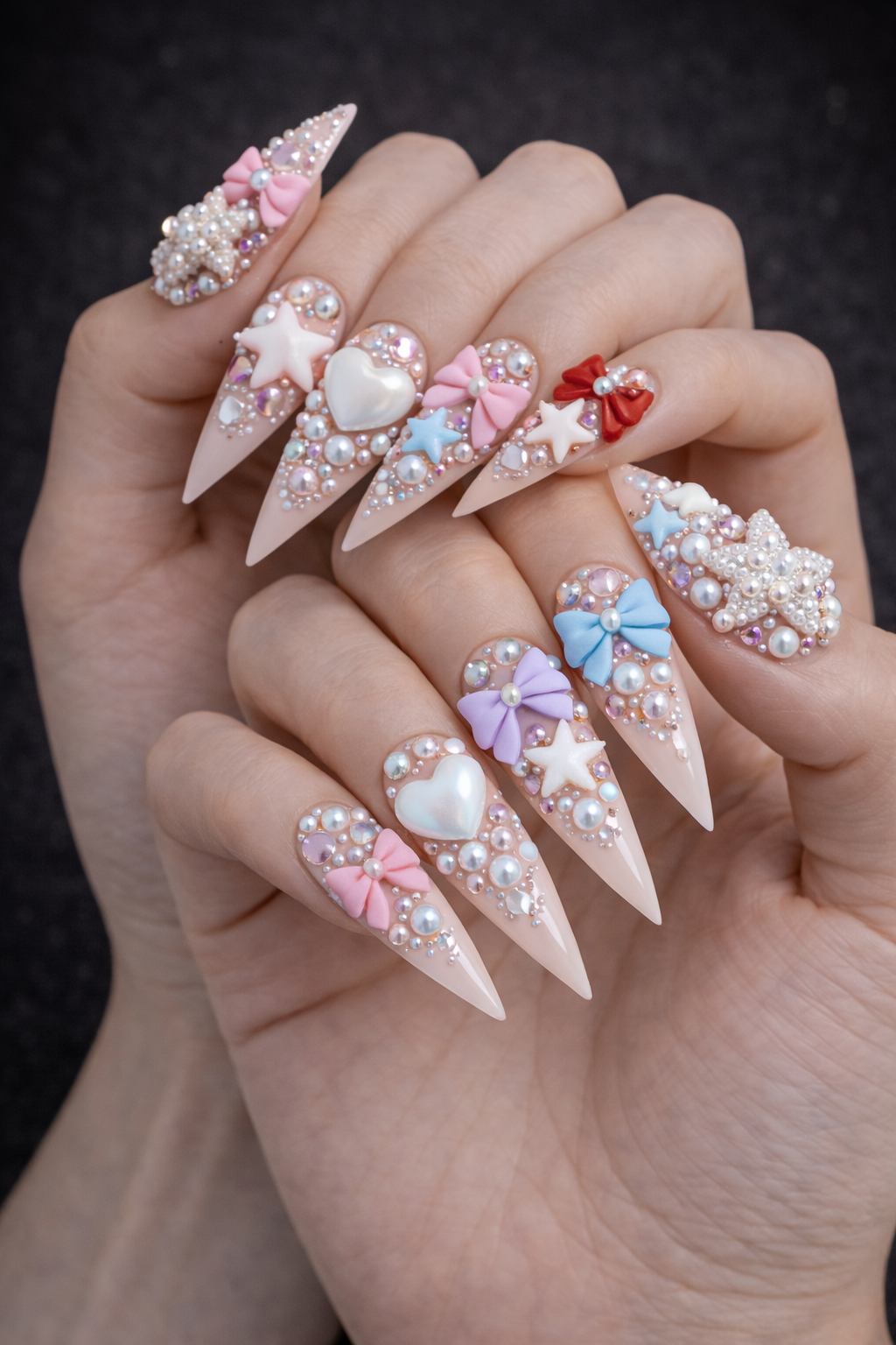 Assorted 3D Bow Charms for Nail Art