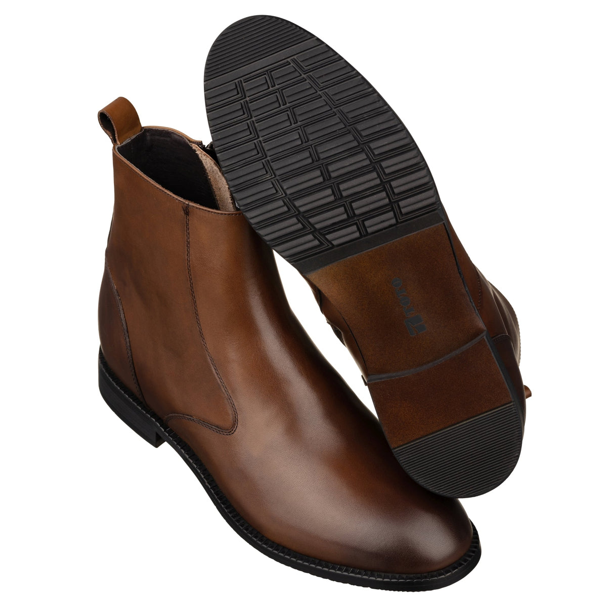 TOTO K33093 Zipper Boot – 2.6 Inch Height Increase (Coffee Brown)