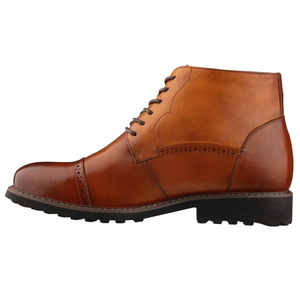 CALTO Y41085 Lace-Up Casual Boots – 3.2 Inch Height Increase (Brown)