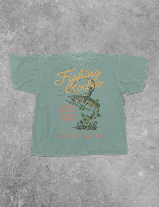 Underground Original Design: Fishing Rodeo, Summer Boxy Cotton T-Shirt