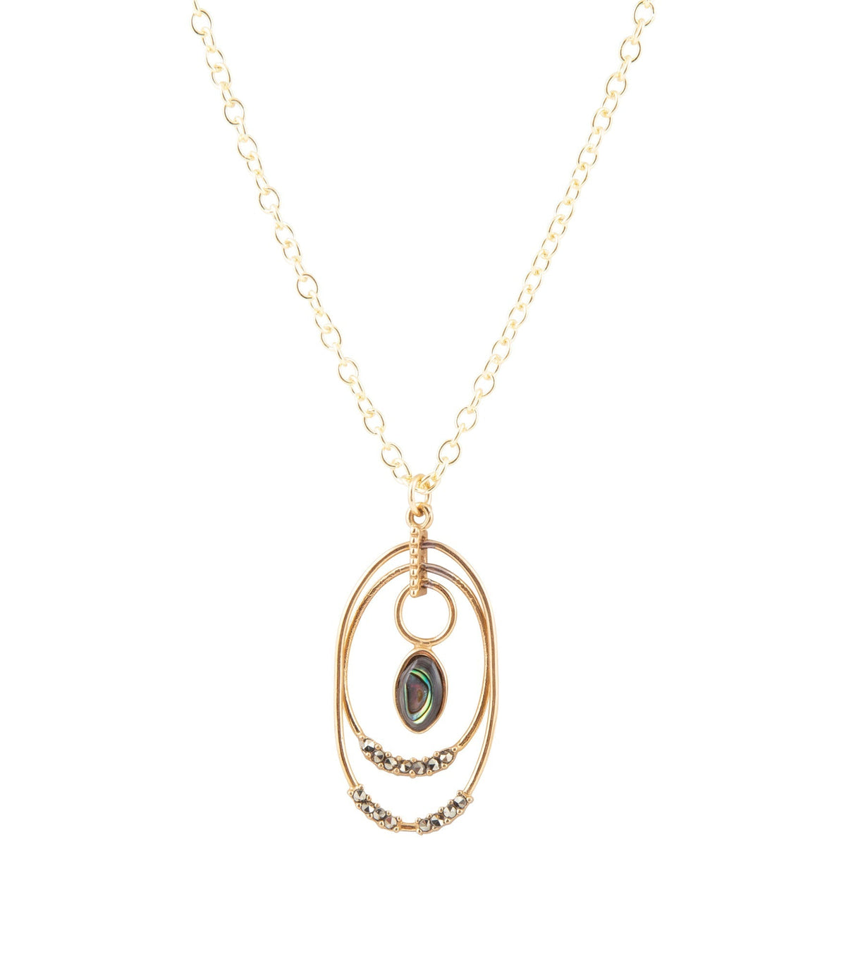 Henley Blue Abalone Golden Pendant Necklace