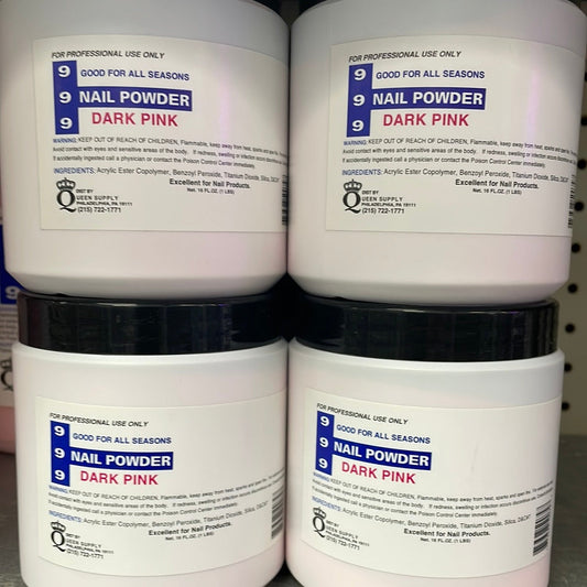 999 Dark Pink Acrylic Powder, 16 oz