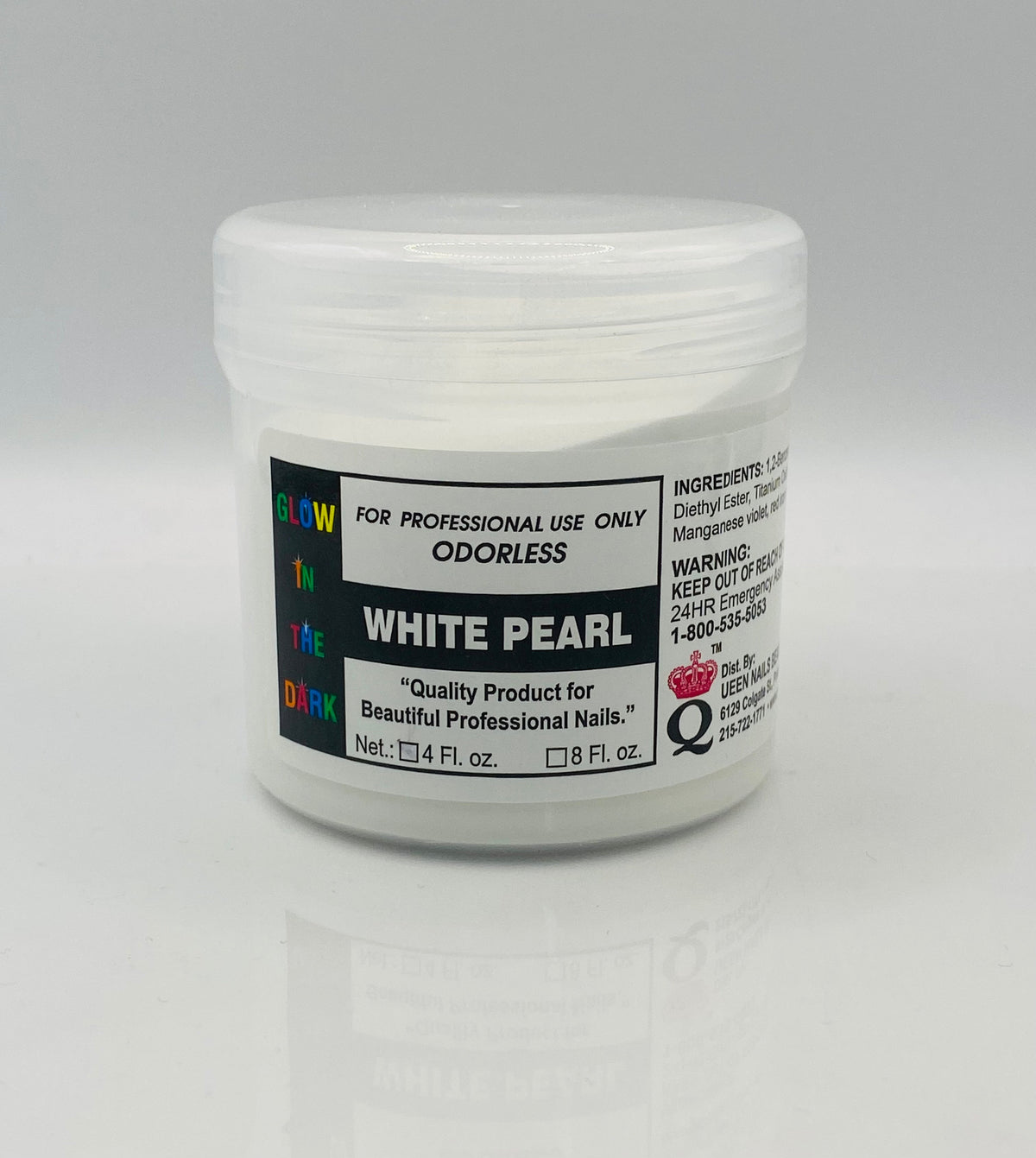 Glow in the Dark - Acrylic Powder - White Pearl 04oz