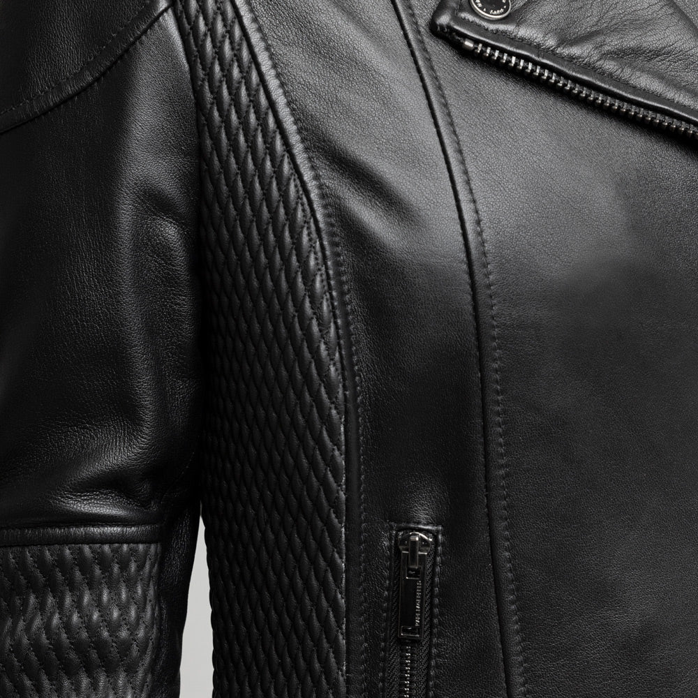 Lindsay Women's Black Lambskin Leather Moto Jacket