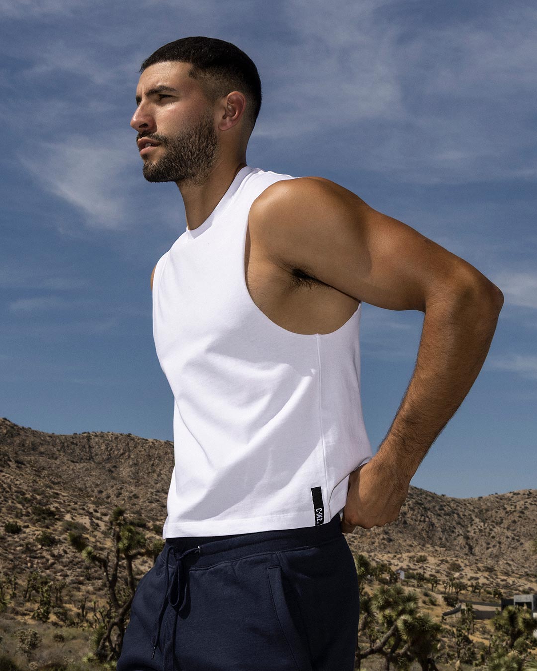 Mid Weight Cropped Sleeveless – White