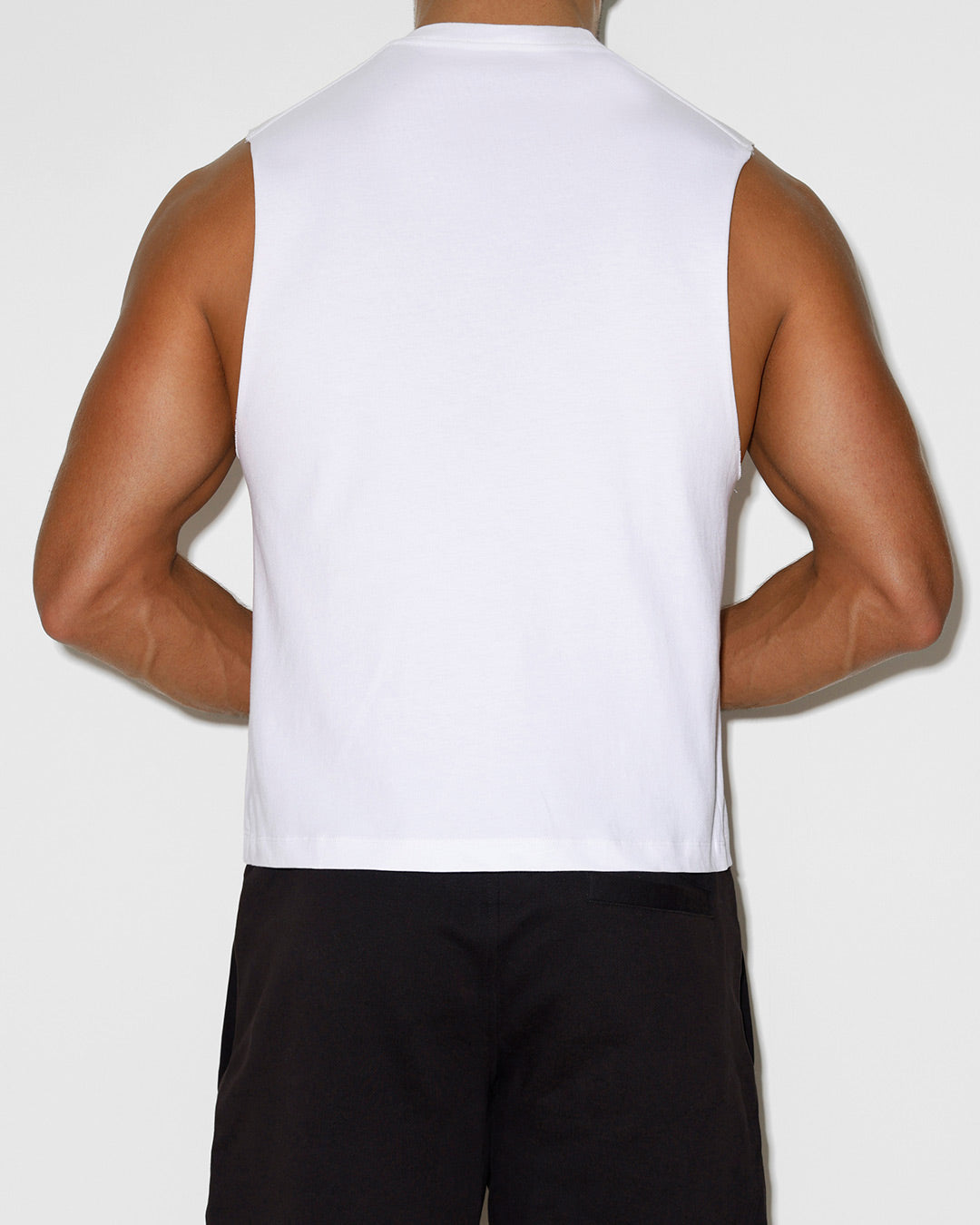 Mid Weight Cropped Sleeveless – White