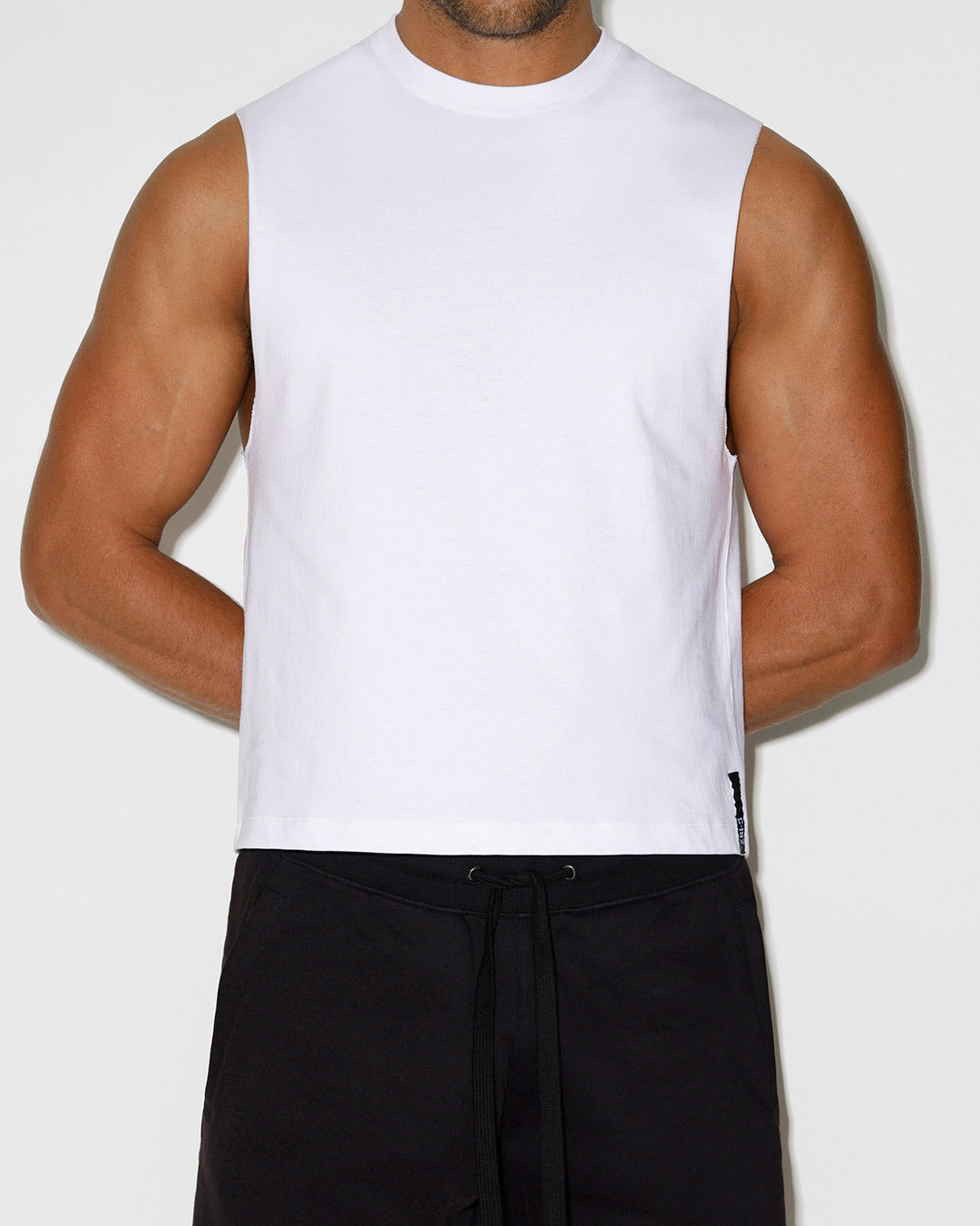 Mid Weight Cropped Sleeveless – White