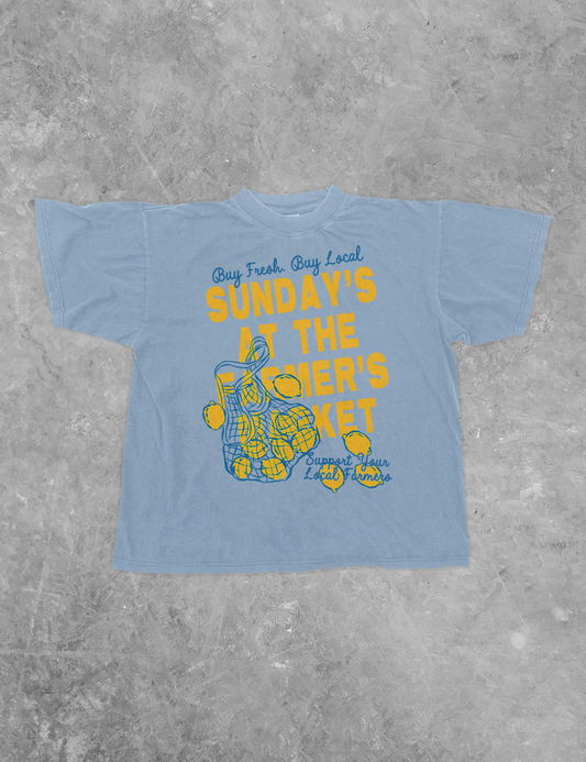 Underground Original Design: Sunday's at the Farmer's Market Boxy Cotton T-Shirt