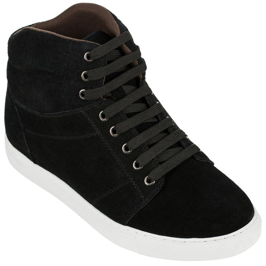 CALDEN K107201 Men's Elevator Sneakers – 3 Inches Taller (Black)