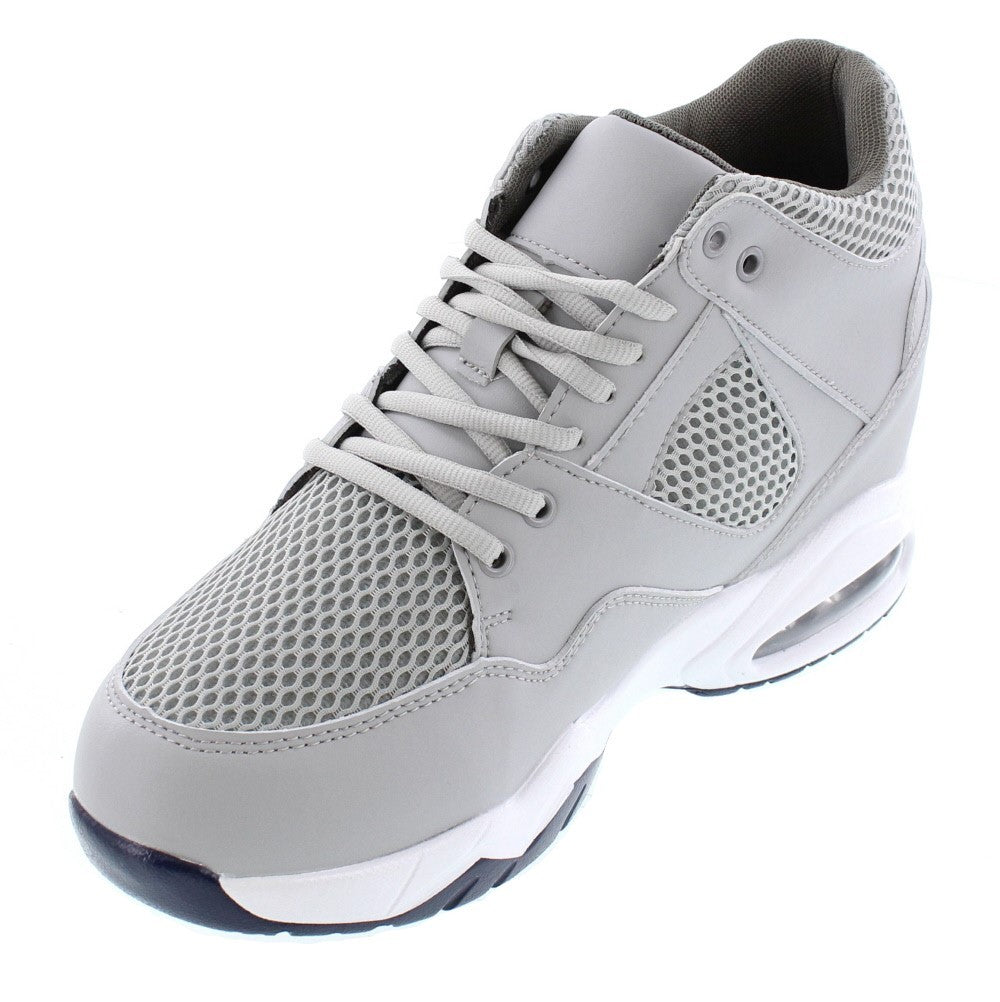 CALTO H329084 Lightweight Elevator Sneakers – 3.4 Inches Taller (Cement)