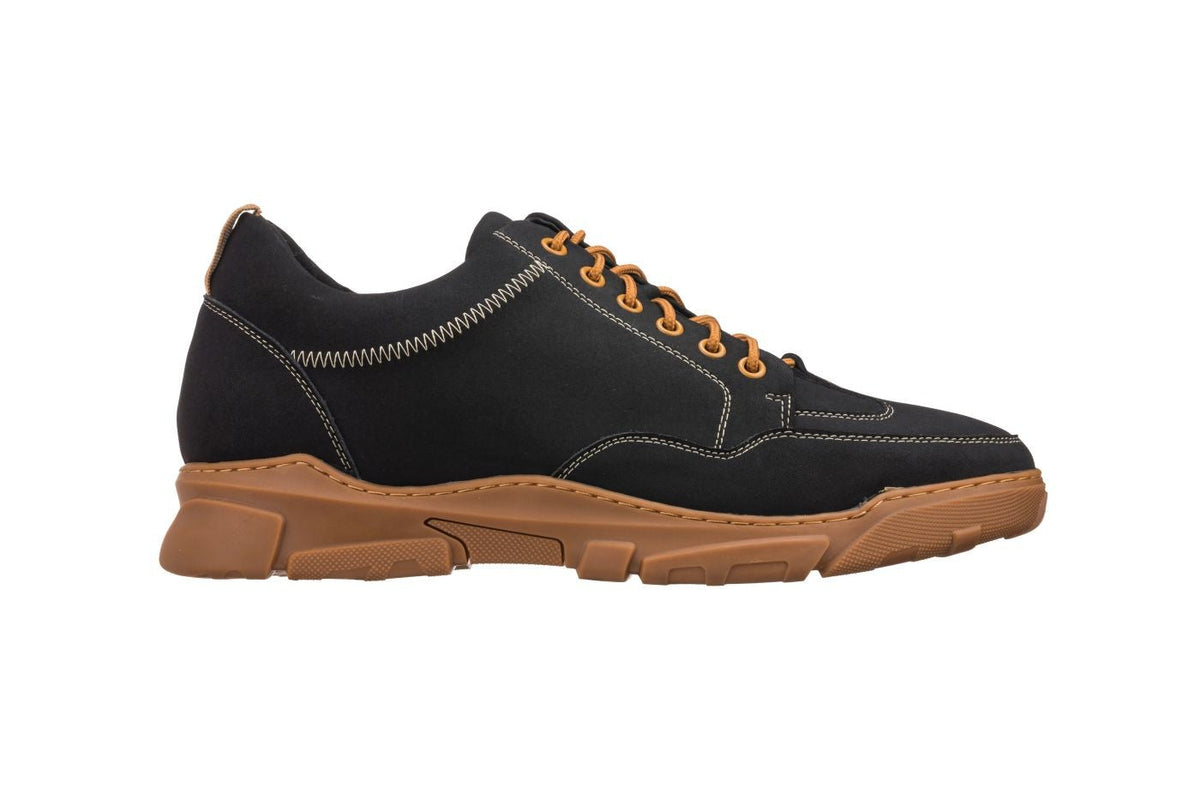 CALTO K8025 2.8-Inch Taller Hiking-Style Boots (Black)