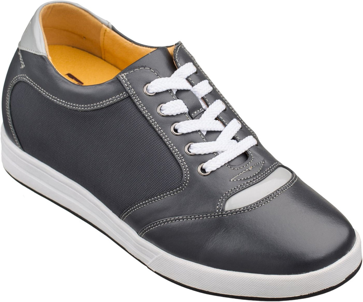 TOTO A5327 Men's Elevator Sneakers – 3.2 Inches Taller (Grey)