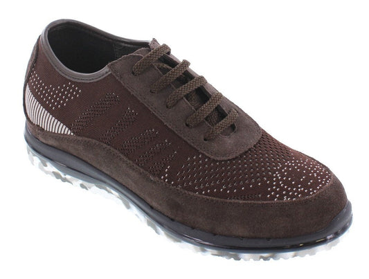 TOTO D22035 Men's Elevator Sneakers – 2.4 Inches Taller (Brown) – Lightweight