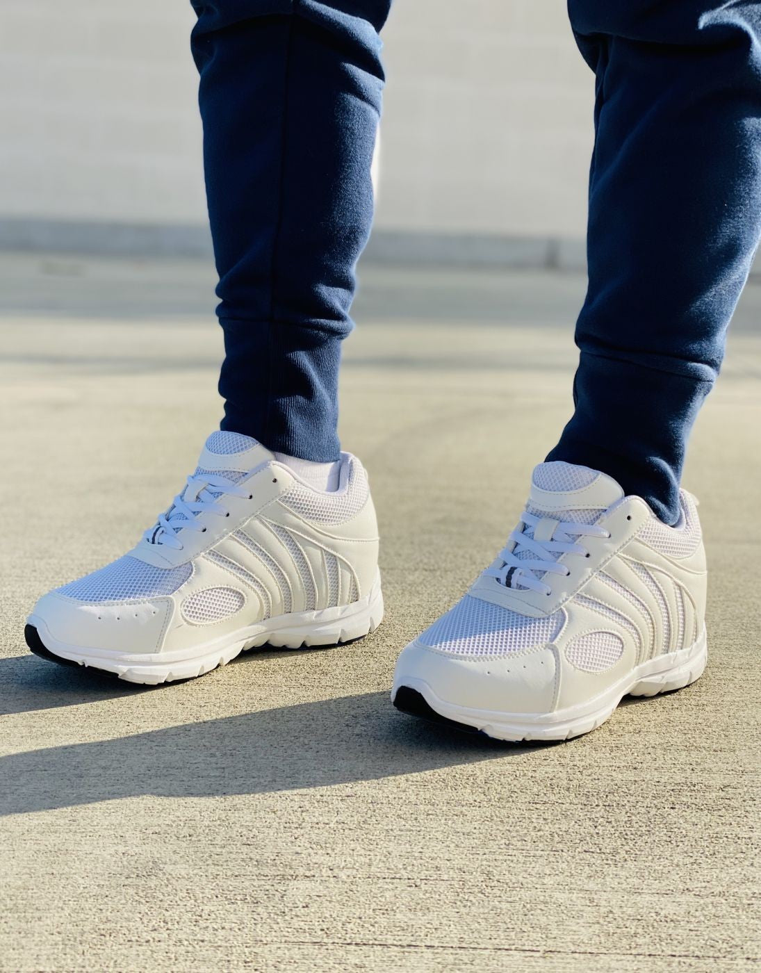 CALTO G3303 Light White Elevator Sneakers – 3 Inches Taller