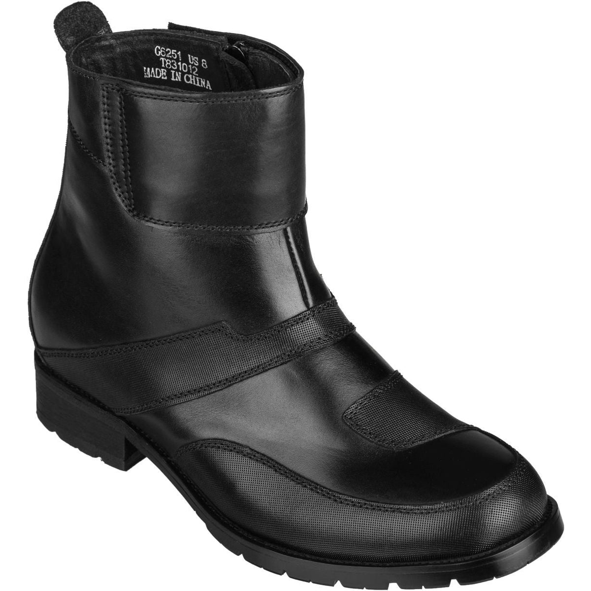CALTO G6251 Elevator Motorcycle Boots – 3.3 Inch Height Boost, Black