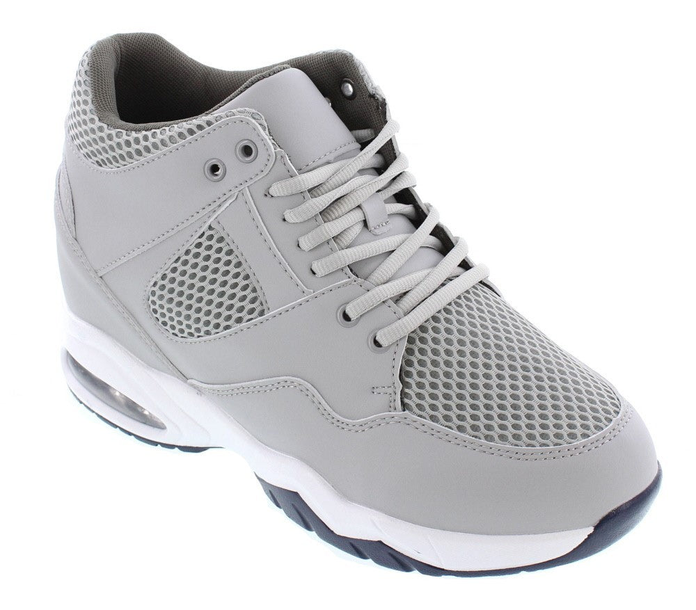 CALTO H329084 Lightweight Elevator Sneakers – 3.4 Inches Taller (Cement)