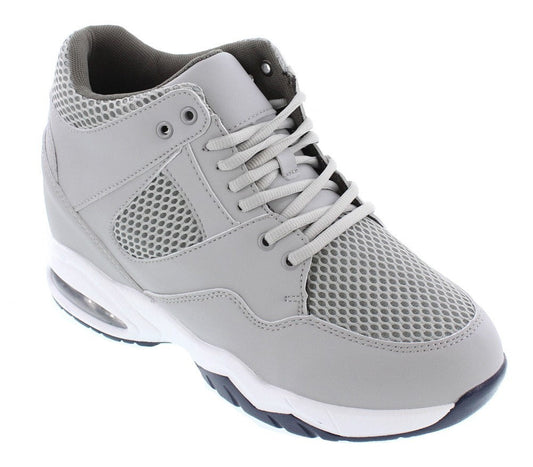 CALTO H329084 Lightweight Elevator Sneakers – 3.4 Inches Taller (Cement)