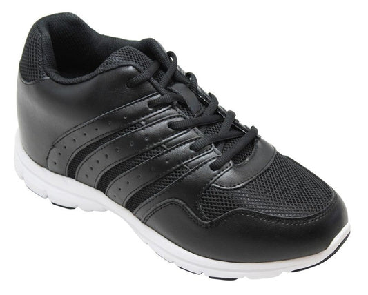 CALTO G8817 Men's Elevator Sneakers – 3.2 Inches Taller (Black) – Super Lightweight