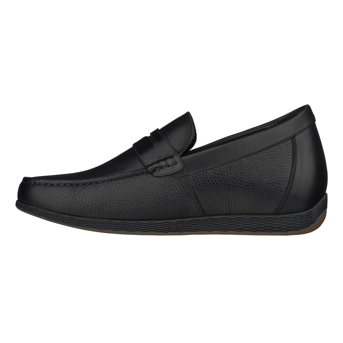 CALTO S1090 Black Penny Loafer Elevator Shoes – 2.4 Inches Taller