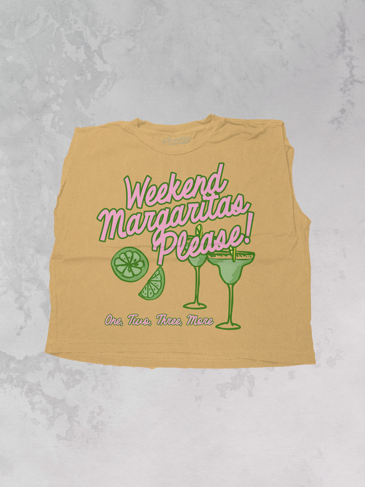 Weekend Margaritas Please! Cropped Muscle Tank